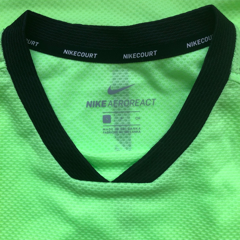 Nike Rafa Aeroreact Challenger Green Tennis Shirt - Picture 5 of 7